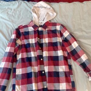 cute hollister flannel hoodie!